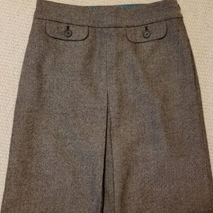J Crew Wool Tweed Front pleat skirt Sz 2